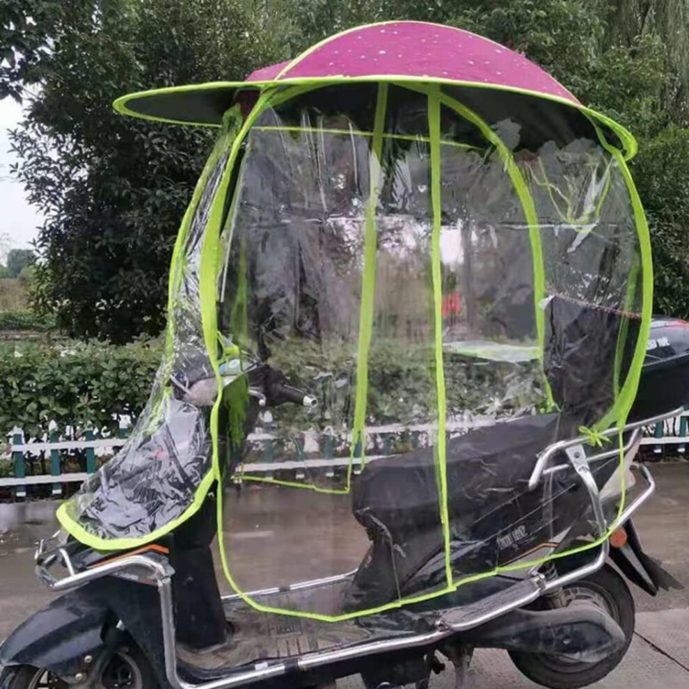 Pink Universal Electric Motorcycle Sunshade Cover Fully Enclosed Mobility Scooter Foldaway Canopy Waterproof