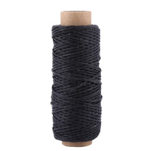 Langlebiger gewachster Lederfaden 50 m 1 mm schwarz für Reparaturen & Basteln