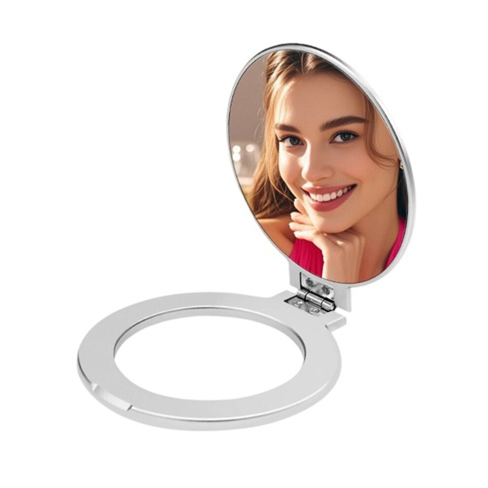 Phone Kickstand Cellphone Holder With Makeup Mirror For- Silver 7627000369000
