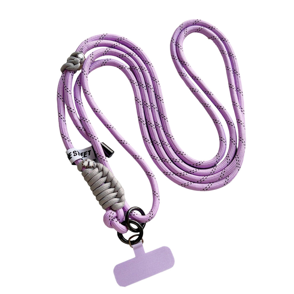 Retractable Mobile Lanyard Secure Attachment System- Purple/Gray 7627000369345