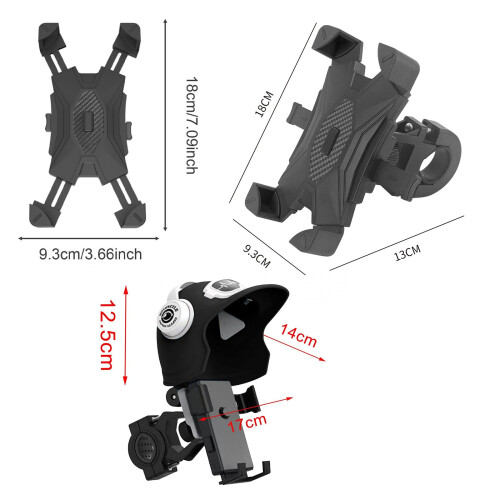 Schnell zu installierende Motorrad-Telefonhalterung,-Einzelhelm 2