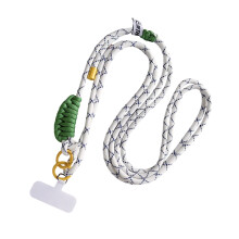 Nylon Mobile Device Lanyard Easy-White blue and gree