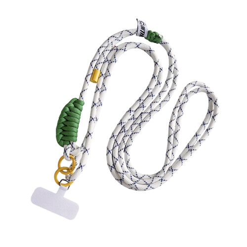 Nylon Mobile Device Lanyard Easy-White blue and gree