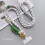 Nylon Mobile Device Lanyard Easy-White blue and gree 7