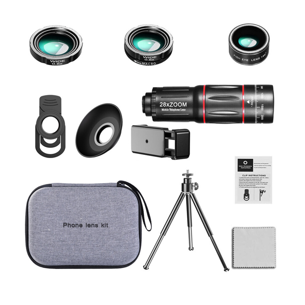 28X Photography Telephoto Lens With Fisheye Macro Wide Angle 7627000369628
