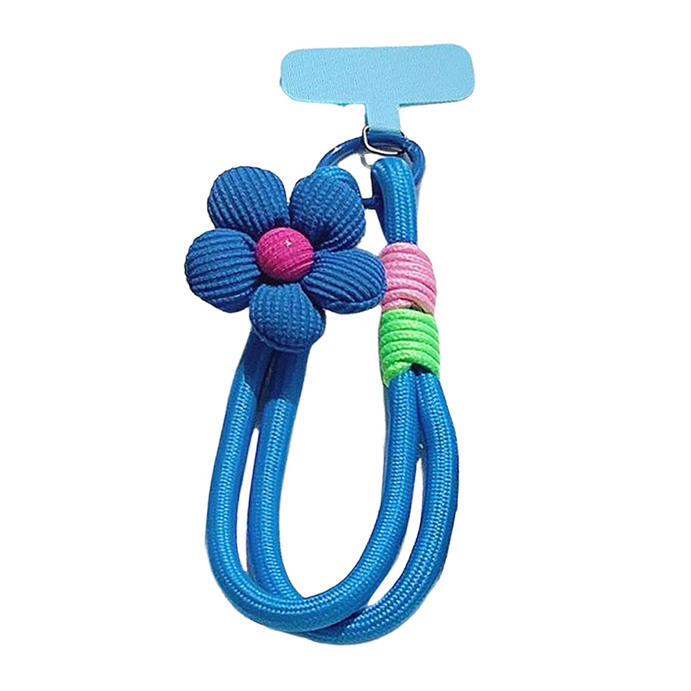 Mobile Strap Elastic Nylon Cord Lanyard Flower Decorated-No. 1 7751000411268
