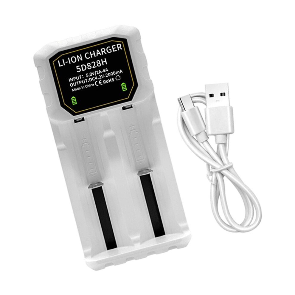Auto Stop 2Ch Charging Dock For 18500 21700 26700- White 7696000388861