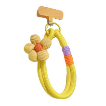 Stretchy Nylon Phone Cord With Floral Accent And T Bar-No. 8