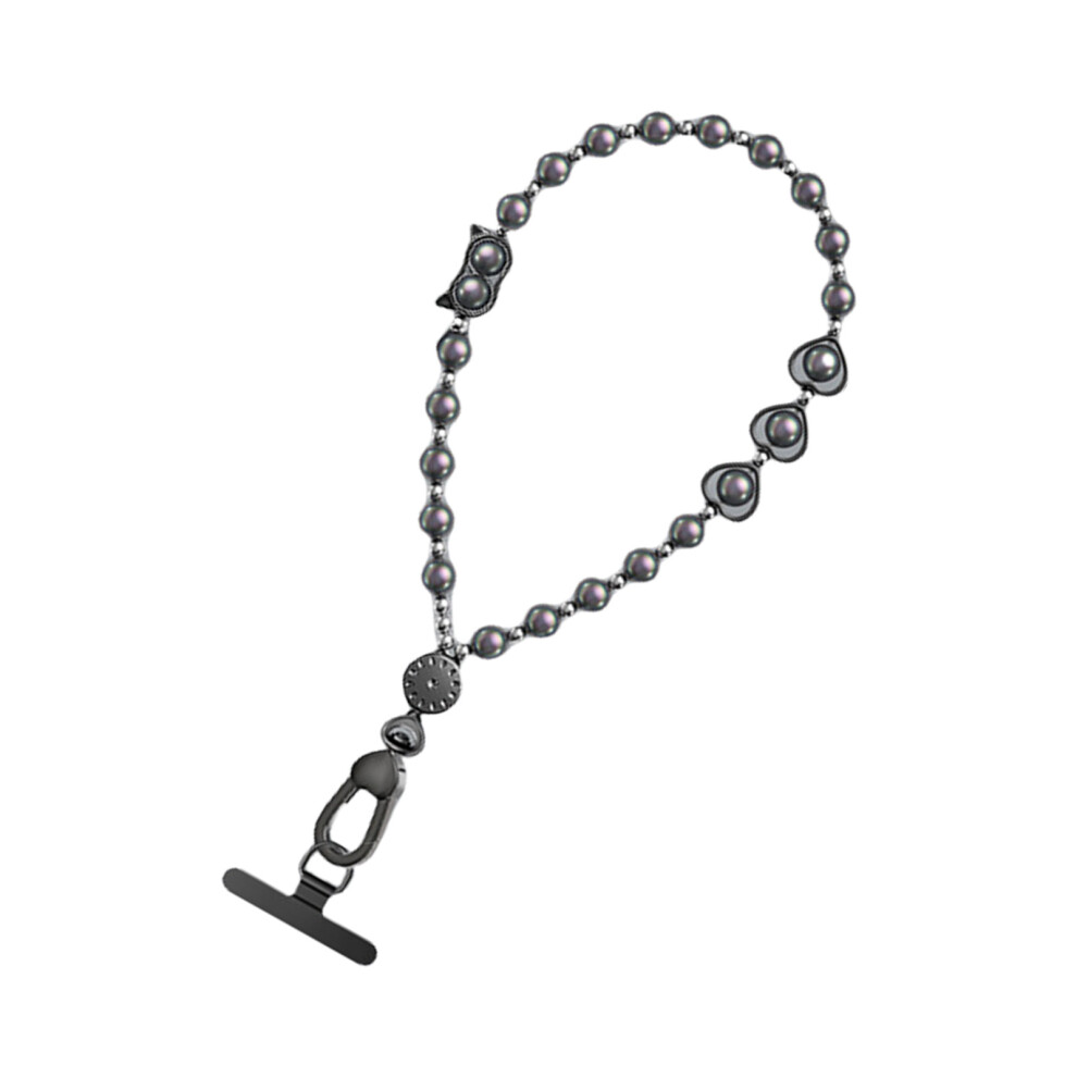 Small Phone Lanyard With Clip &-Deep Space Cat Eye Style Grey 7751000411473