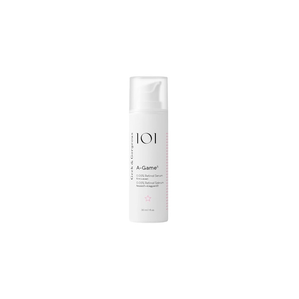 Geek & Gorgeous A-Game 5-0.05% Retinal Serum - Silky, Light With Medium-Strength Retinal, Anti-Aging - All Skin Types, Especially Combination & Oily