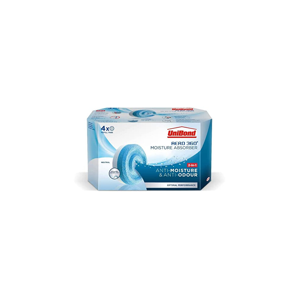 Unibond Aero 360? Moisture Absorber Neutral Refill Tab, Ultra-Absorbent And Odour-Neutralising, For Aero 360? Dehumidifier, Condensation Absorbers,