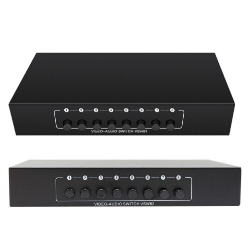Professional 3RCA audios Switcher Box 8Input Heavy-8in and 2out 1