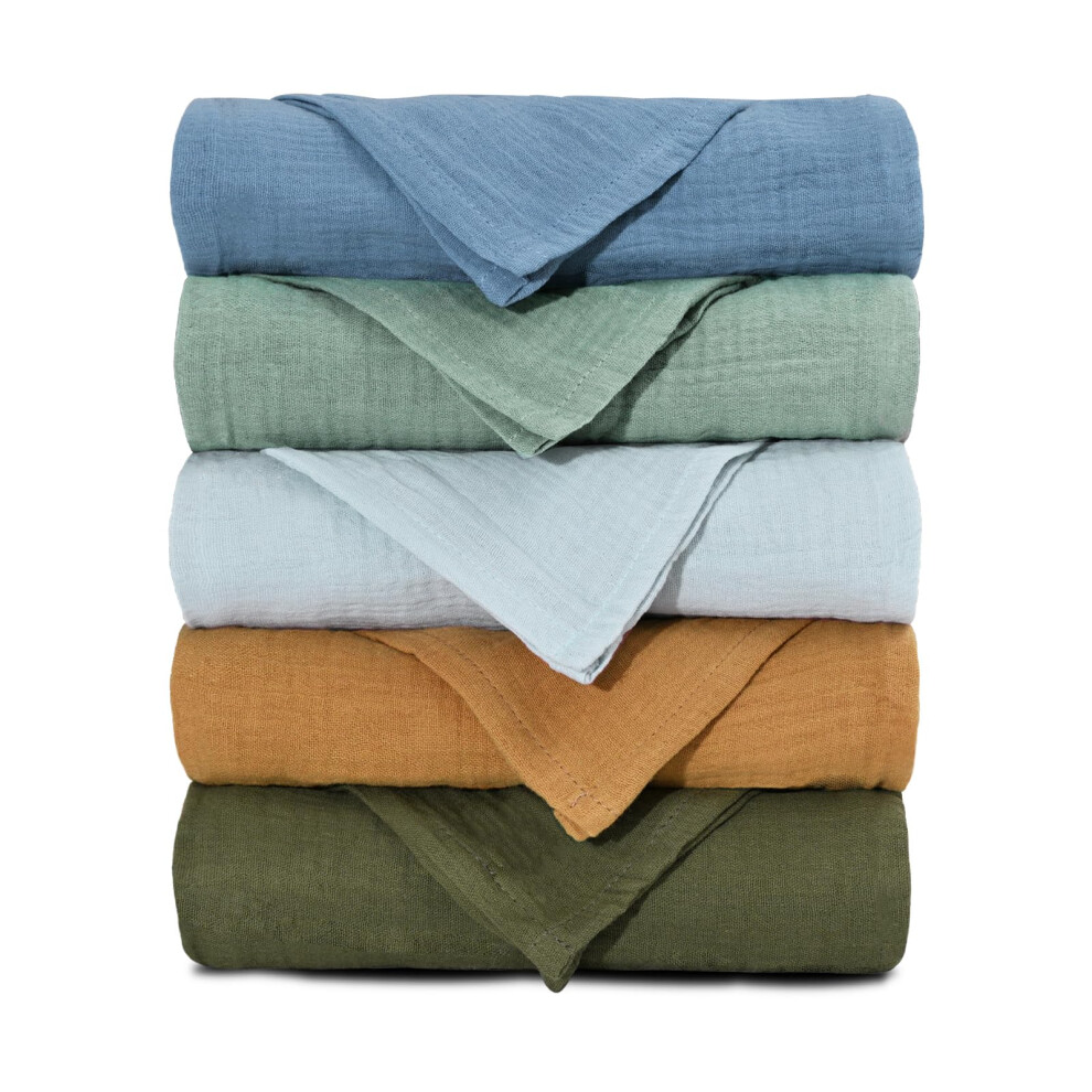 Muslin Cloths For Baby Muslin Squares Swaddle Blankets, Neutral Receiving Blanket Swaddling For Newborn Boys And Girls, 5 Pack Breathable And Soarwg Kids