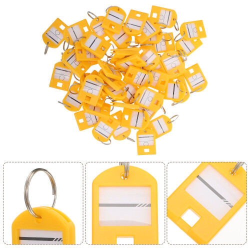 50 Stuks Plastic Sleutelhangers Id-label Met Splitsringen 2