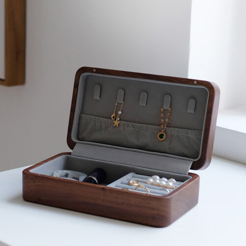 Portable Walnut Aufbewahrungsetui Reise Schmuckbox Retro High-End 1