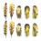 10 PCS Feather Stickers PET Sparkling Effect for Journal Notebook Yellow 2