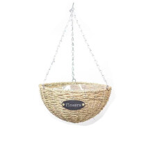 Handmade Woven Planters Rustic Decorative Baskets Indoor Outdoor Hanging Planters Seagrass & Metal Plant Holders Weather Resistant Willow Wall Hanging