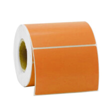 Thermal Label Roll 40x80mm  1000 Waterproof Adhesive Labels For Clothing Stores  Clear Print, OilResistant Orange