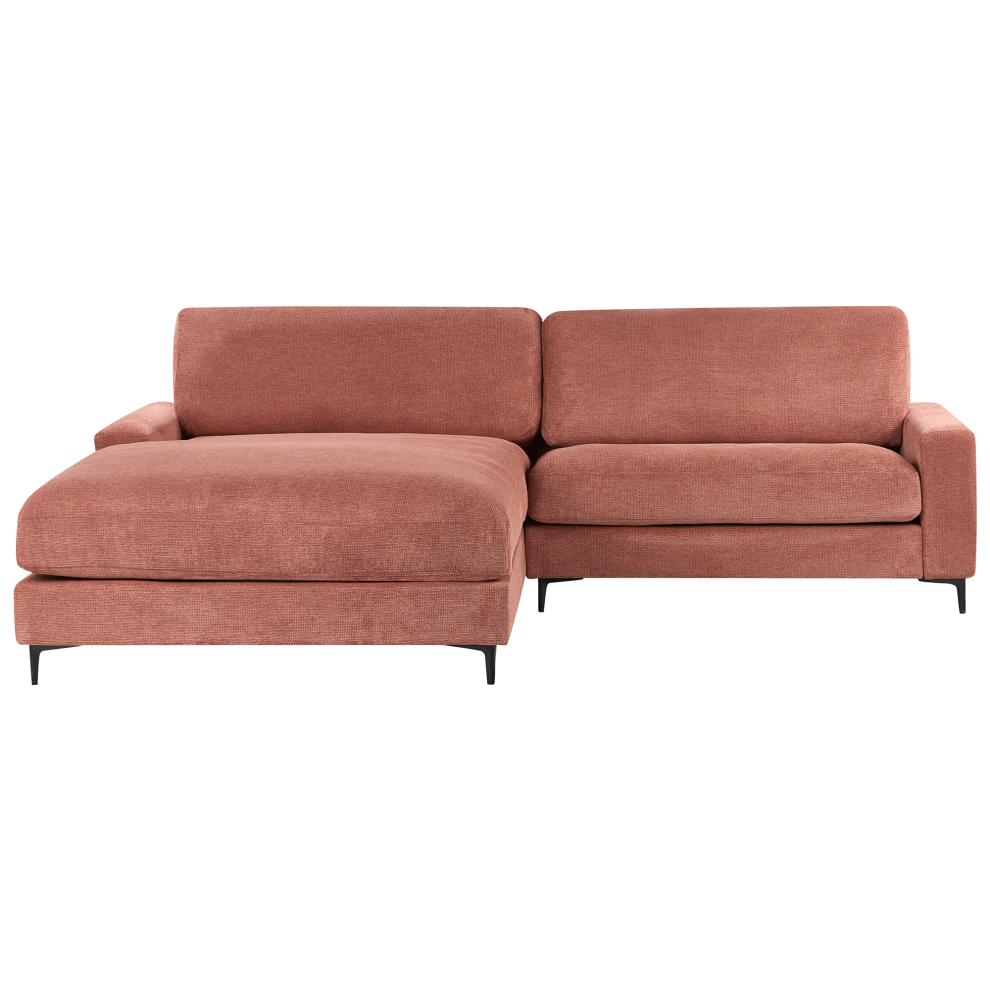 Corner Sofa 3 Seater MALOY Fabric Red Right Hand-image-OPC-PH7K2WY-NEW