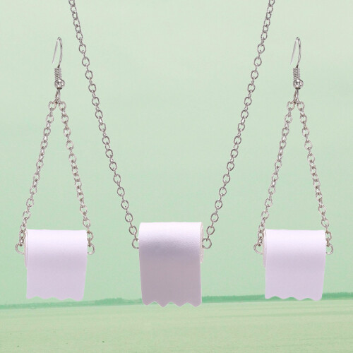 De 3 Piezas Collar Pendientes Estuche Cuero Mujer 2