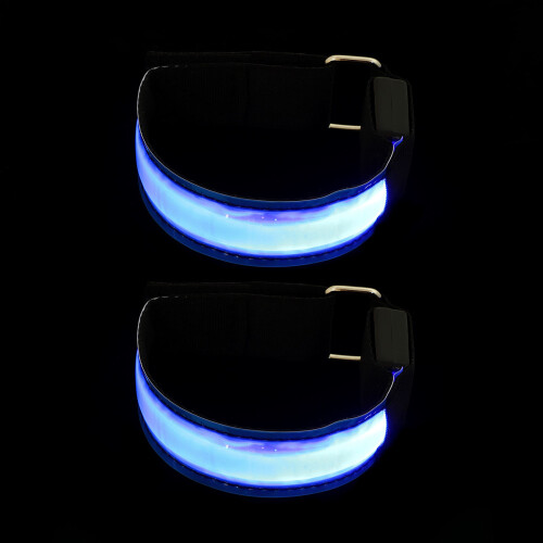 2 Unidades Brazalete Led Señal Correr Reflectante
