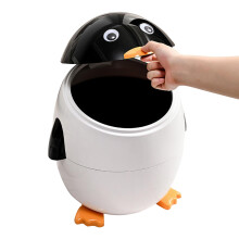 Kids Trash Can Penguin FlipLid Bin Decorative for Kitchen, Bathroom, Dorm, Bedroom Under Sink