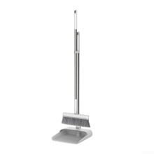 Long Handled Dustpan and Brush Set 90cm Upright Handle, 360 Degree Swivel Head, Foldable Dustpan With Comb, Indoor Floor