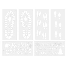 6 Pcs Hollow-out PET Template Classic Christmas Theme Design for