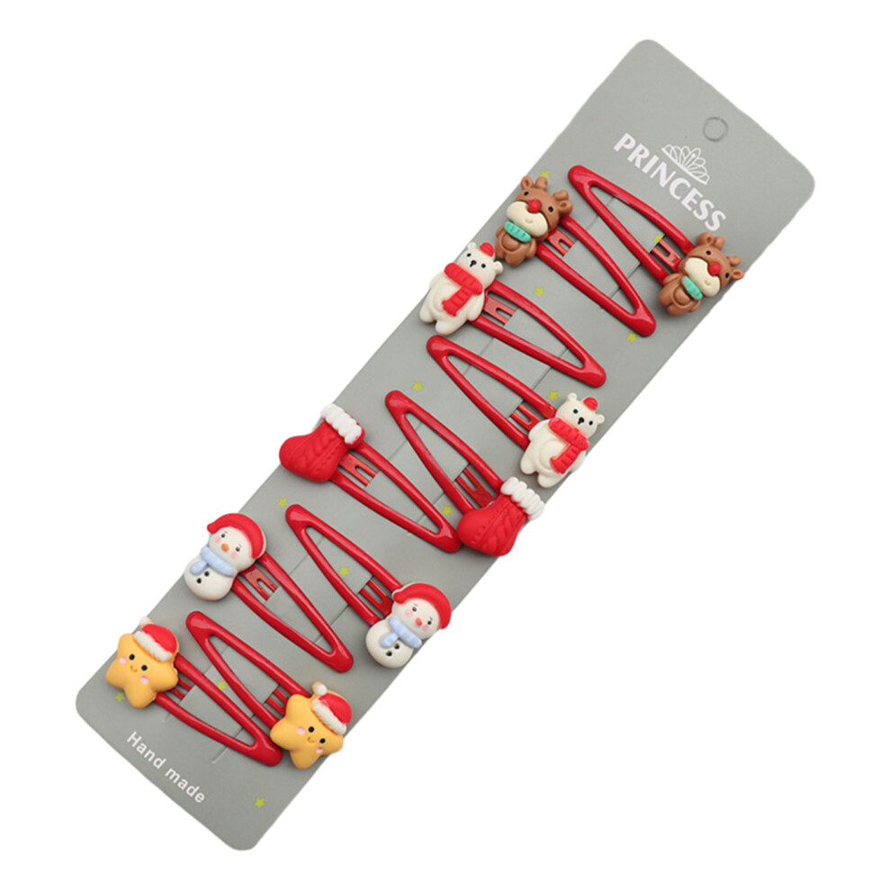 10pcs or 8ps Set Christmas Themed Hair Clips for Kids Lovely-B3