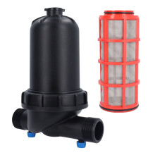 Holdbart plastikskivefilter til drypvanding. 120-mesh filtreringssystem med let rengøringsdesign. Fantastisk til både hjemme- og