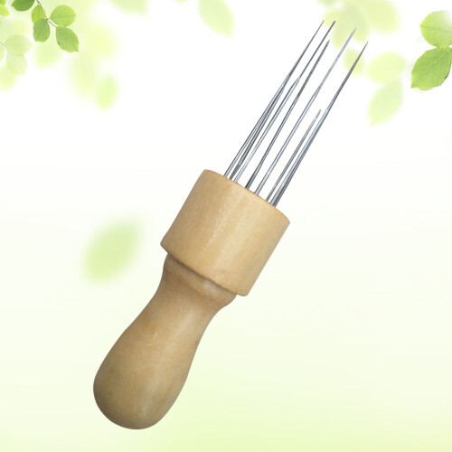 Kit De Herramientas Para Fieltro Con 8 Agujas Y Mango De Madera 1