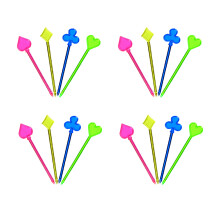 100 Unidades Tenedores Descartables Plástico Forma Corazón Para
