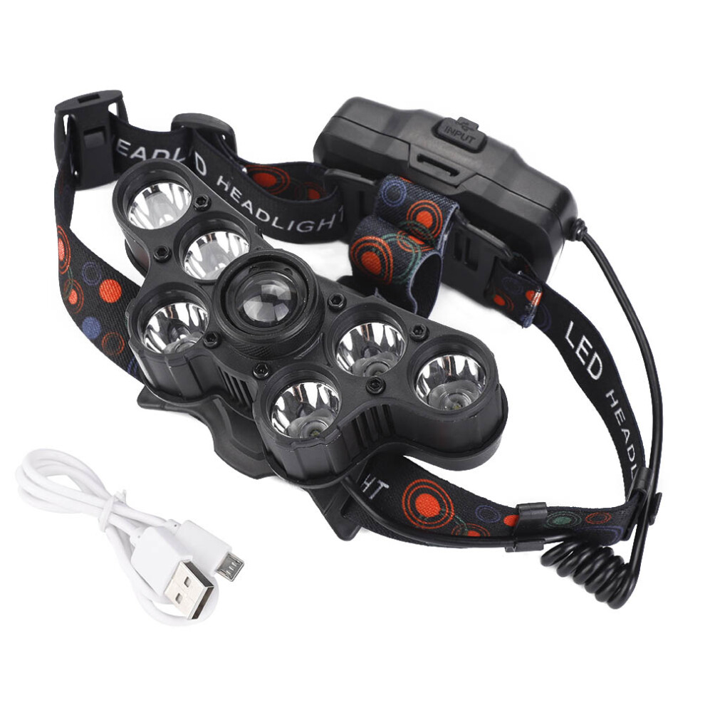 Waterproof Headlamp For Outdoor Activities, Super Bright 18000 Lumen Light With Rotating Focus Function And Red Light Warning, Eco-Friendly Material,-image-OPC-PN6Z285-NEW