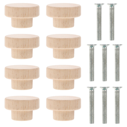 8 Unidades Pomos De Madera Redondos Para Y Cajón 1