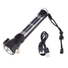 Taktische Taschenlampe „Safety Hammer“, helle LED mit magnetischem Lampenkörper und Kompass für die Notfallvorsorge