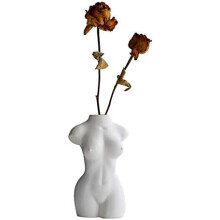 Vaso exclusivo em formato de corpo feminino, acabamento requintado, versátil, design elegante para decoração de casa (pequeno, branco)