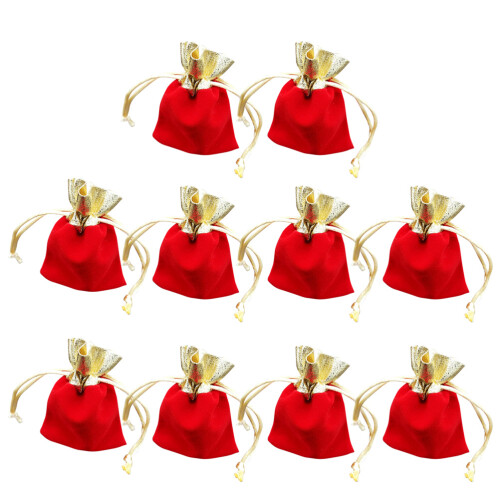 10 Pcs -Edged Tie Pocket Storage Organizer Drawstring Bags