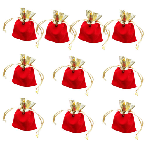 10 Pcs -Edged Tie Pocket Storage Organizer Drawstring Bags 2