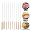 10 Unidades Brochetas Redondas Inoxidable Con Mango Madera 4