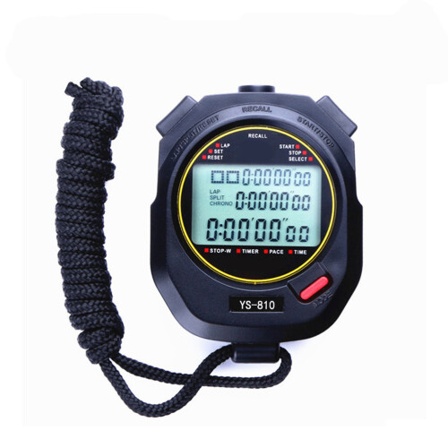 Three Rows Of 10 Digital LCD Stopwatch With Optional Countdown Timer