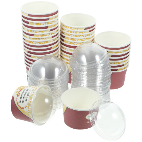 Lot De À Dessert En Papier Pour Yaourt, Pudding, Glace