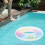 Thicken Sequins Translucent Gradient Rainbow Inflatable Swim Ring 5