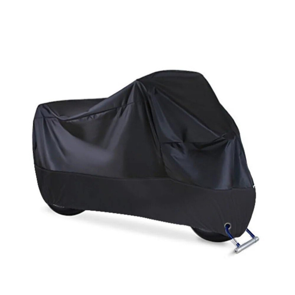Motorcycle Cover Large 180Cm Uv Protected Dustproof Snowproof Waterproof Outdoor Rain Cover Black 9323874177458