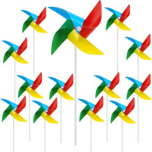 Vielseitig einsetzbar, Regenbogenblumen-Design, Windräder in verschiedenen Farben, einfache Montage, wetterfeste Windspiele mit 4 Flügeln für die