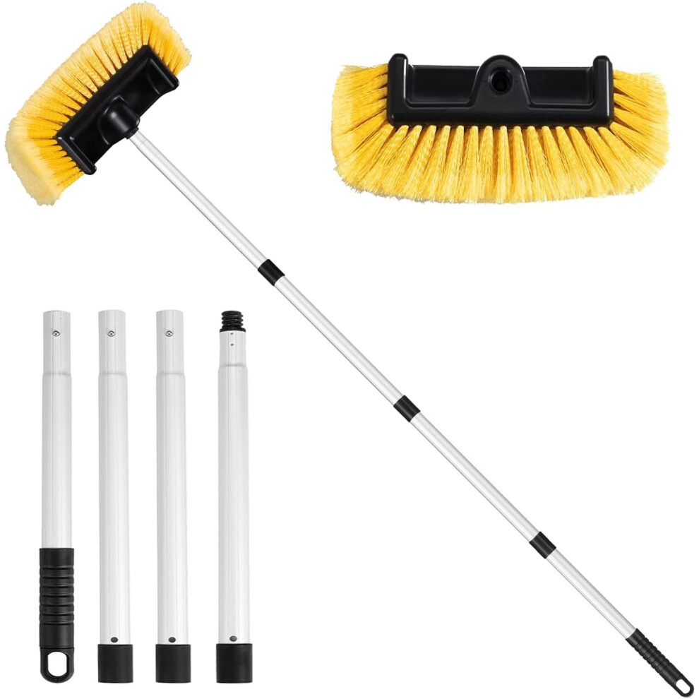 Car Wash Brush 62Inch Aluminum Telescopic Longhandle Soft Bristle Mop For Cars, Suvs, Trucks, Vans, And Solar Panels 9067246034467