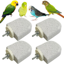 Loc de joacă esențial pentru cockatiel, platformă pentru stinghie de păsări cu material din piatră vulcanică pentru mestecat natural, stinghie