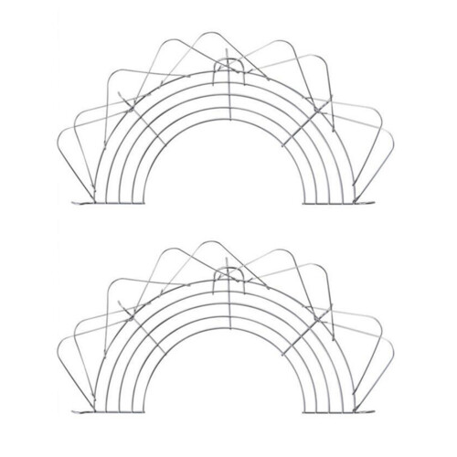 2 Pezzi Semicircolare Pieghevole Acciaio Vassoio 36 Cm 1