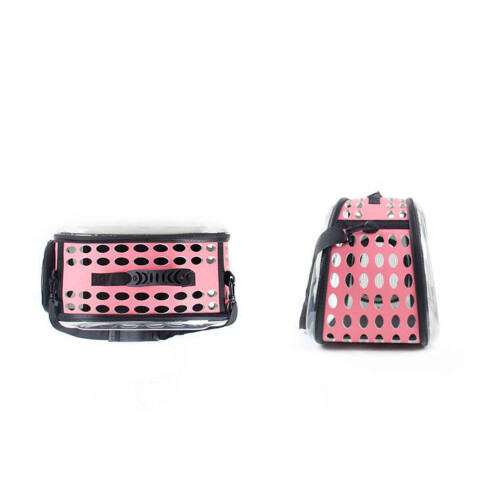 Portatile Trasparente Per Cane 42X28X32Cm Rosa 2