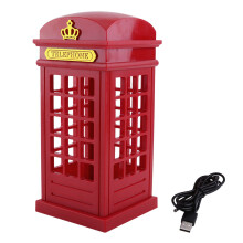 Lampada notturna a LED multifunzione, design cabina telefonica vintage londinese, controllo tramite sensore tattile, con luminosità regolabile e