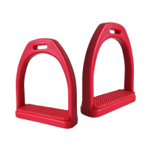 Horse Riding Stirrups Set Of 2 Non Slip Rubber Pad 9.6x9 cm Red Size S Outdoor